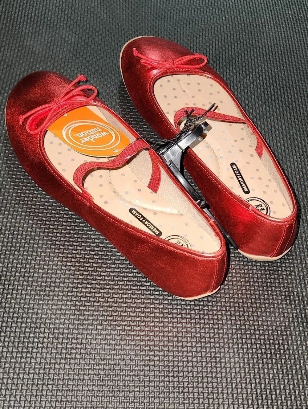 Red Metallic Mary Jane Ballet Flats By Wonder Nation